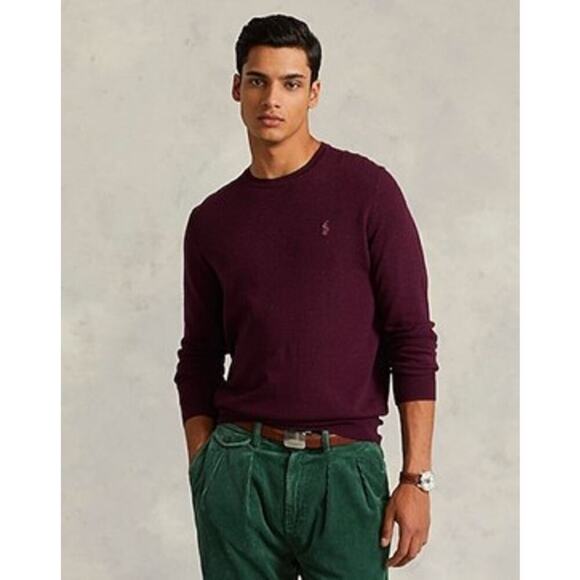 Polo Ralph Lauren Washable Merino Wool Jumper/Sweater in Claret Hue Size XL - Picture 1 of 9